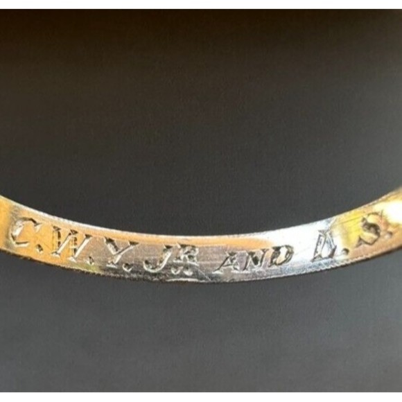 Circa 1930s CARTIER Platinum Wedding Ring Band Etched Engraved Art Deco Sz 5.25 - Picture 8 of 14